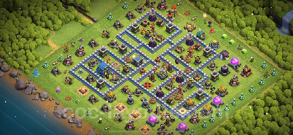 TH12 Anti 3 Stars Base Plan with Link, Copy Town Hall 12 Base Design 2024, #125