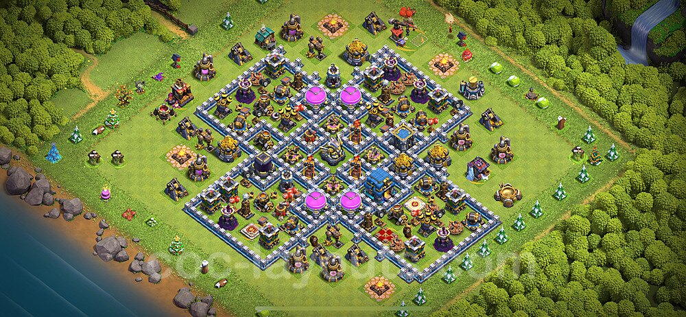 TH12 Trophy Base Plan with Link, Copy Town Hall 12 Base Design 2024, #130