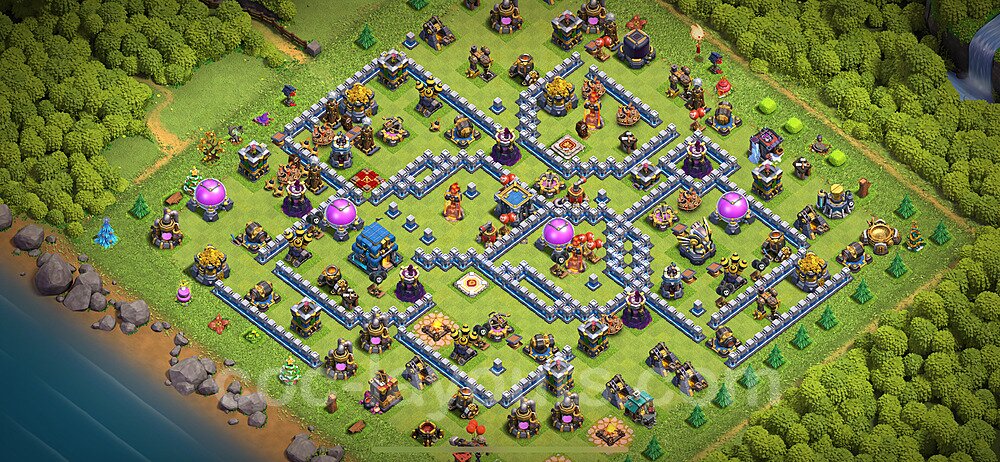 Anti Dragon TH12 Base Plan with Link, Copy Town Hall 12 Anti Air Design 2024, #131