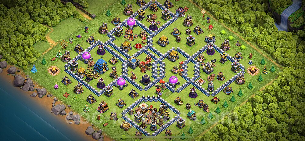 Anti Dragon TH12 Base Plan with Link, Anti Everything, Copy Town Hall 12 Anti Air Design 2024, #132