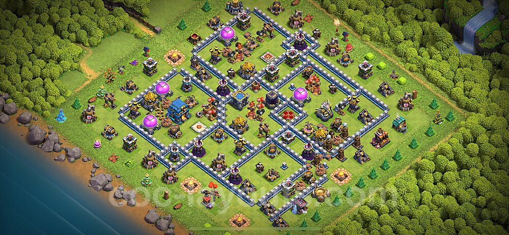 Die Anti 3 Sterne Base RH12 + Link 2024 - COC Rathaus 12 Kopieren Base - #133