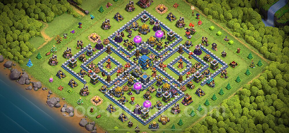 TH12 Trophy Base Plan with Link, Hybrid, Copy Town Hall 12 Base Design 2025, #137