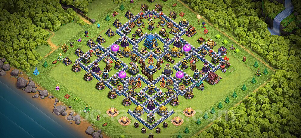 Anti Everything TH12 Base Plan with Link, Hybrid, Copy Town Hall 12 Design 2025, #138