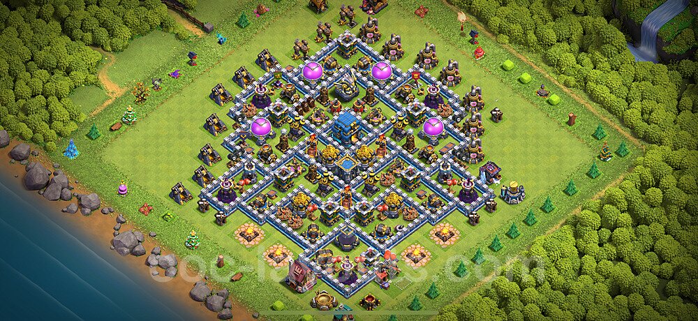 Anti Everything TH12 Base Plan with Link, Hybrid, Copy Town Hall 12 Design 2025, #139