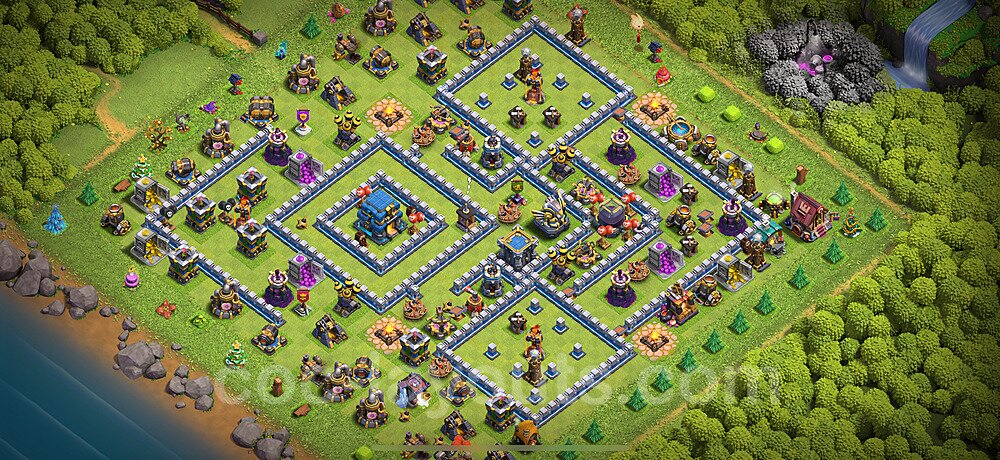 TH12 Trophy Base Plan with Link, Copy Town Hall 12 Base Design 2025, #143