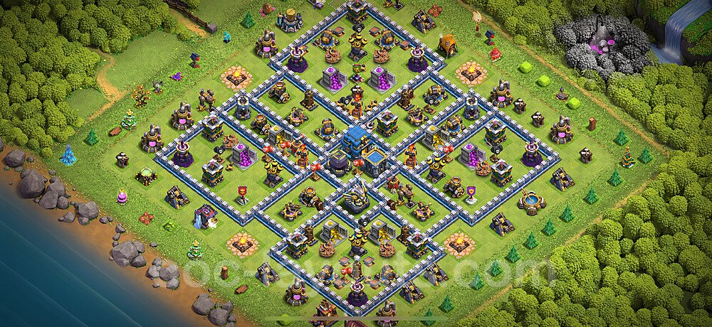 TH12 Anti 2 Stars Base Plan with Link, Hybrid, Copy Town Hall 12 Base Design 2025, #144