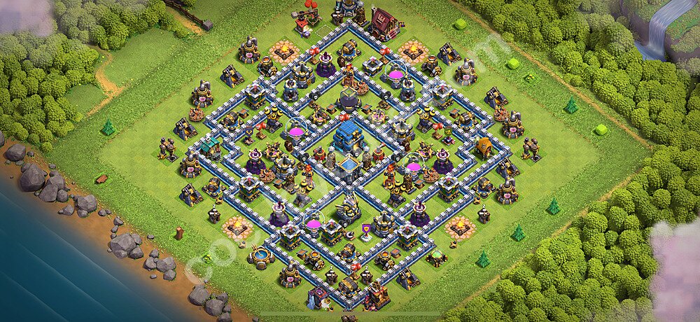 TH12 Trophy Base Plan with Link, Copy Town Hall 12 Base Design 2026, #148