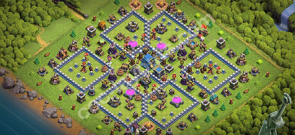 Gute Base für Verteidigung RH12 + Link, Anti Alles 2026 -  COC Rathaus 12 Kopieren Base - #150