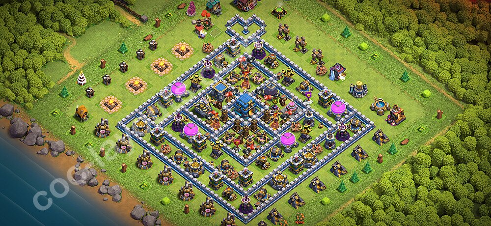 Die Anti 3 Sterne Base RH12 + Link, Hybrid 2026 - COC Rathaus 12 Kopieren Base - #155