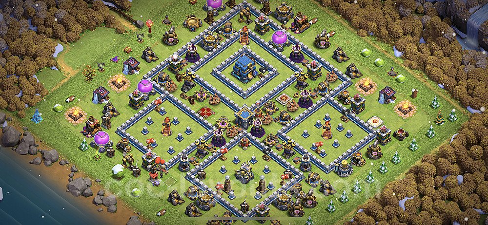 Top TH12 Unbeatable Anti Loot Base Plan with Link, Anti Air / Electro Dragon, Copy Town Hall 12 Base Design, #16