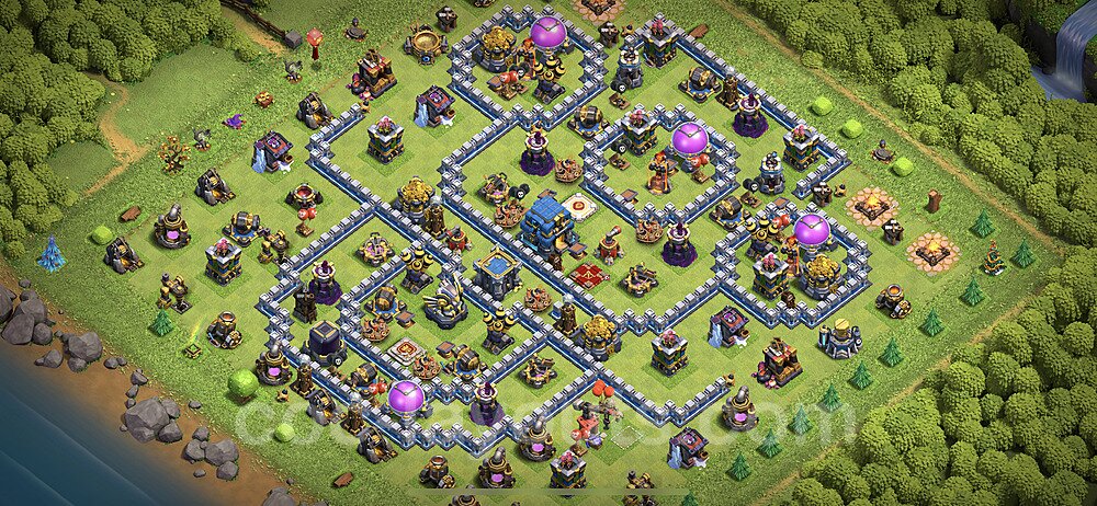 TH12 Trophy Base Plan with Link, Anti Everything, Hybrid, Copy Town Hall 12 Base Design 2021, #36