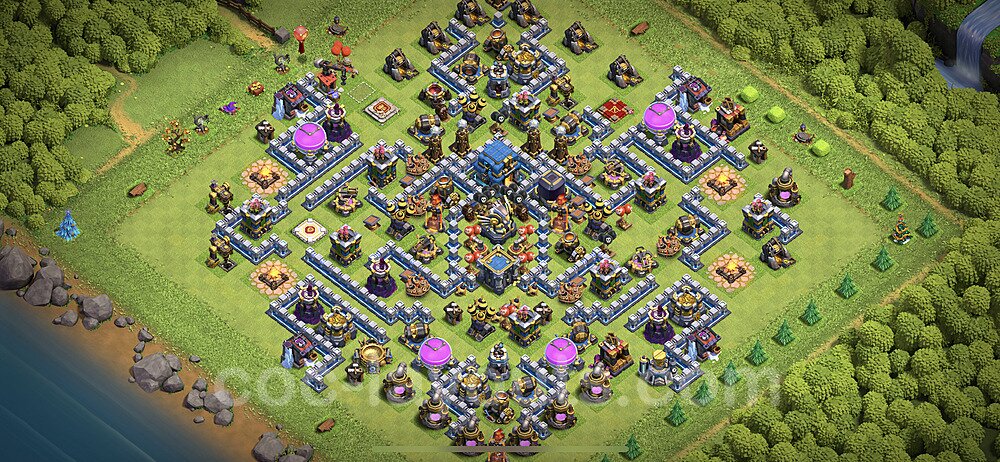 Anti Everything TH12 Base Plan with Link, Hybrid, Copy Town Hall 12 Design 2021, #41