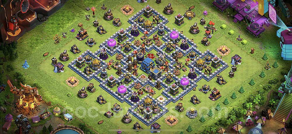TH12 Anti 2 Stars Base Plan with Link, Legend League, Copy Town Hall 12 Base Design, #43
