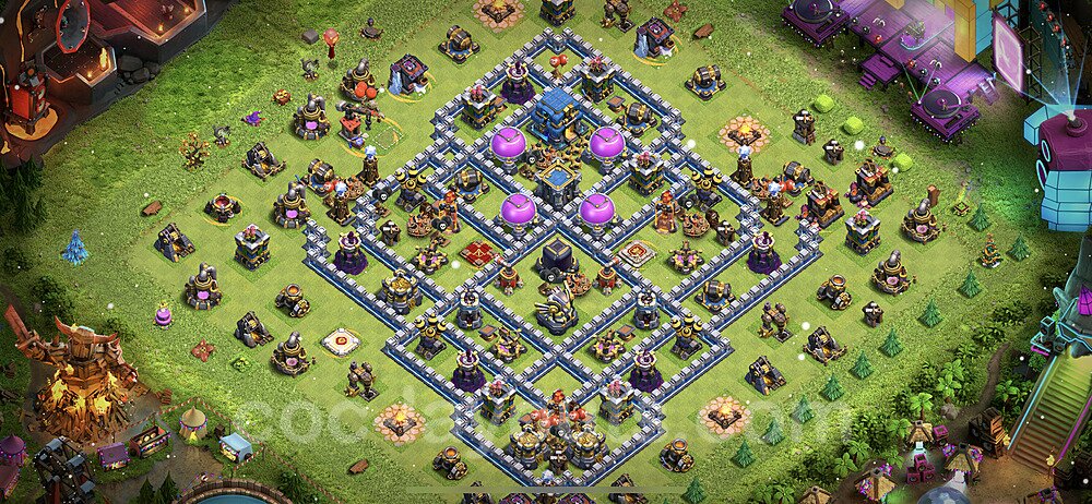TH12 Trophy Base Plan with Link, Hybrid, Copy Town Hall 12 Base Design 2022, #45