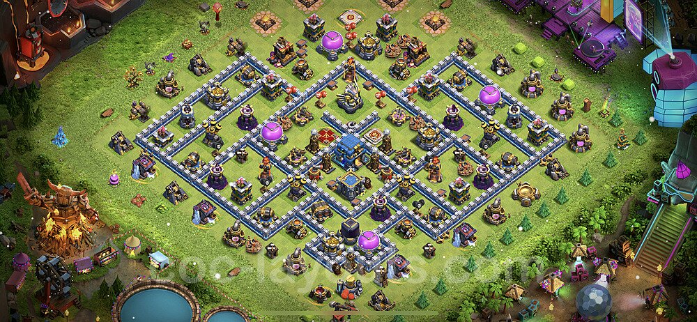 TH12 Anti 2 Stars Base Plan with Link, Legend League, Copy Town Hall 12 Base Design, #46