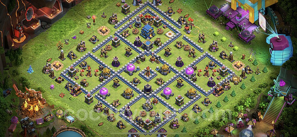 Anti Everything TH12 Base Plan with Link, Hybrid, Copy Town Hall 12 Design 2022, #50