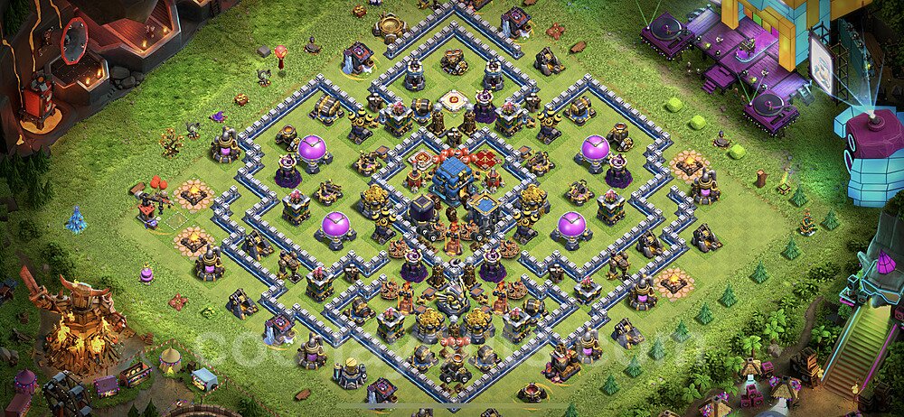 Top TH12 Unbeatable Anti Loot Base Plan with Link, Copy Town Hall 12 Base Design 2022, #51