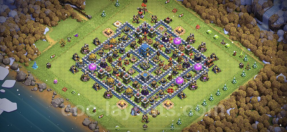 TH12 Trophy Base Plan with Link, Anti 2 Stars, Hybrid, Copy Town Hall 12 Base Design 2023, #61