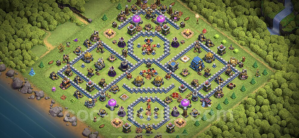 Anti Everything TH12 Base Plan with Link, Hybrid, Copy Town Hall 12 Design 2023, #85