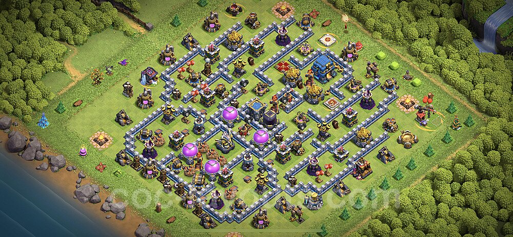 Anti Everything TH12 Base Plan with Link, Hybrid, Copy Town Hall 12 Design 2023, #91