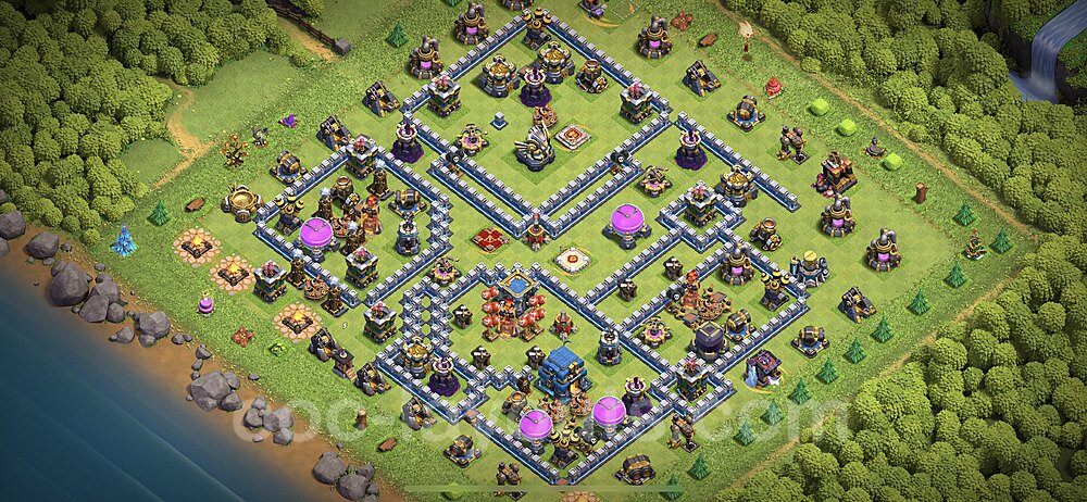 TH12 Trophy Base Plan with Link, Copy Town Hall 12 Base Design 2023, #97