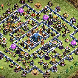 Die Max Base für Farm RH12 + Link, Hybrid, Anti 3 Sterne - COC Rathaus 12 - #1