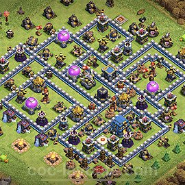 Base plan TH12 Max Levels with Link, Hybrid for Farming, #12