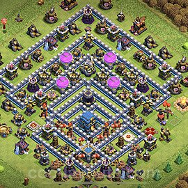 Base plan TH12 Max Levels with Link, Hybrid for Farming, #14
