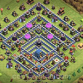 Die Max Base für Farm RH12 + Link, Hybrid - COC Rathaus 12 - #14