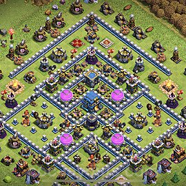 Diseño de aldea para farming Ayuntamiento 12 Copiar, Híbrido, Anti Todo - COC TH12 Perfecta Distribucion + Enlace - #16