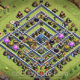 Die Max Base für Farm RH12 + Link, Hybrid, Anti 3 Sterne - COC Rathaus 12 - #18