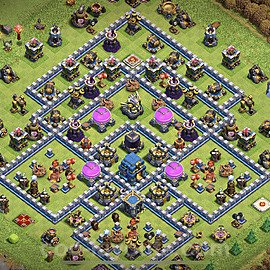 Diseño de aldea para farming Ayuntamiento 12 Copiar, Híbrido, Anti 3 Estrellas - COC TH12 Perfecta Distribucion + Enlace - #21