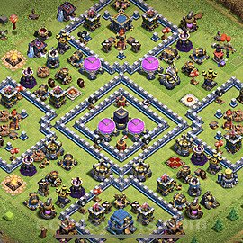 Base plan TH12 Max Levels with Link, Hybrid for Farming, #23