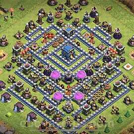 Base plan TH12 (design / layout) with Link, Hybrid, Anti Everything for Farming, #25
