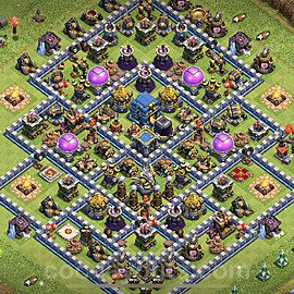 Diseño de aldea para farming - Copiar, Anti Todo, Híbrido Ayuntamiento 12 al Maximo - Full COC TH12 Perfecta Distribucion + Enlace - #28