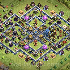 Base plan TH12 (design / layout) with Link, Anti 3 Stars, Hybrid for Farming, #30
