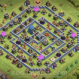 Base plan TH12 (design / layout) with Link, Anti Everything, Hybrid for Farming 2021, #33
