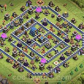 Diseño de aldea para farming Ayuntamiento 12 Copiar, Anti Todo, Híbrido - COC TH12 Perfecta Distribucion + Enlace - #33