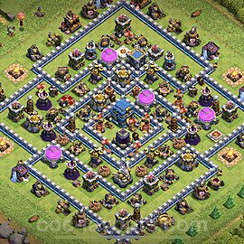 Base plan TH12 (design / layout) with Link, Anti Everything for Farming, #34