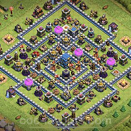 Diseño de aldea para farming Ayuntamiento 12 Copiar, Anti Todo - COC TH12 Perfecta Distribucion + Enlace - #34