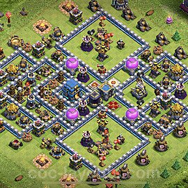 Base plan TH12 Max Levels with Link, Hybrid for Farming 2021, #36