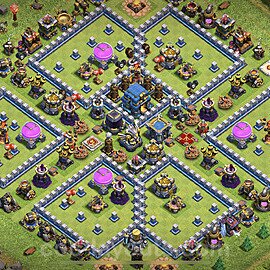 Base plan TH12 (design / layout) with Link, Anti 3 Stars, Hybrid for Farming, #37