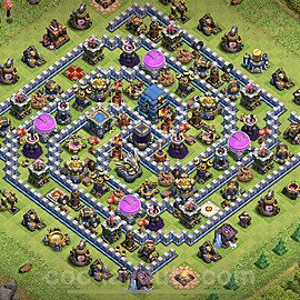 Base plan TH12 Max Levels with Link, Hybrid for Farming, #38