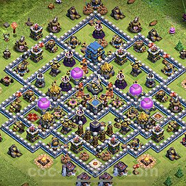 Base plan TH12 (design / layout) with Link, Anti Everything, Hybrid for Farming 2021, #39