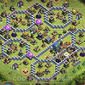 Municipio livello 12 Base + Link, Anti tutto, Ibrido - Miglior Disposizione villaggio per Farming COC TH12 - #40