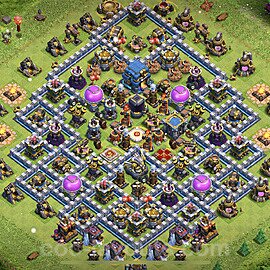 Municipio livello 12 Base + Link, Anti 2 stelle, Ibrido - Miglior Disposizione villaggio per Farming COC TH12 - #43