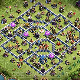 Diseño de aldea para farming Ayuntamiento 12 Copiar, Anti Todo - COC TH12 Perfecta Distribucion + Enlace - #46