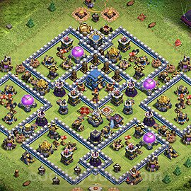 Base plan TH12 (design / layout) with Link, Anti 3 Stars, Hybrid for Farming, #48