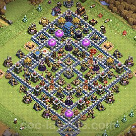 Base plan TH12 (design / layout) with Link, Anti 3 Stars, Hybrid for Farming 2023, #50