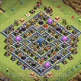 Diseño de aldea para farming Ayuntamiento 12 Copiar, Anti 3 Estrellas, Híbrido - COC TH12 Perfecta Distribucion 2023 + Enlace - #51